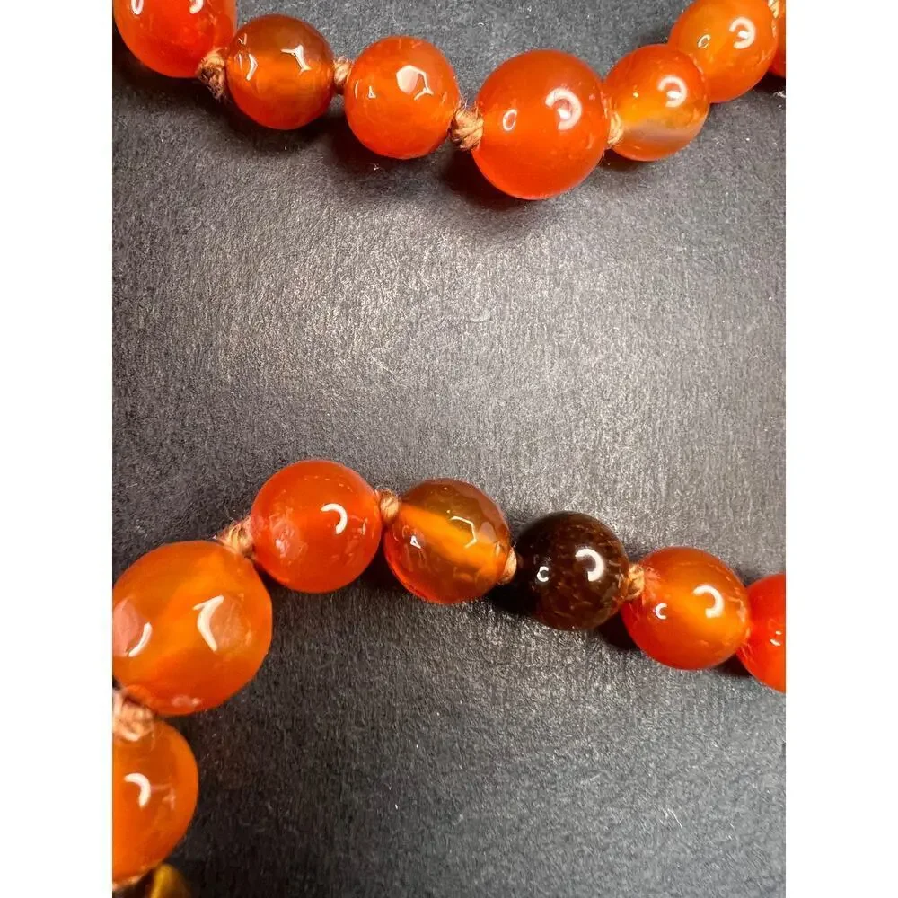 NEW carnelian multi stone sunface knotted necklace - Picture 11 of 16